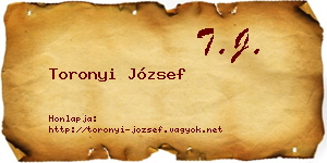 Toronyi József névjegykártya