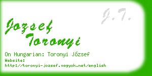 jozsef toronyi business card